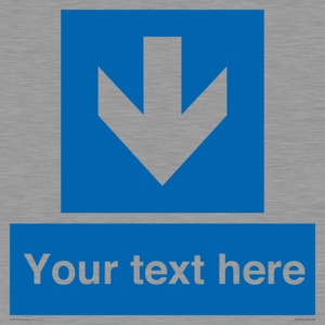 Custom Mandatory directional sign, blue arrow down